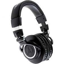 Audio-Technica ATH M50X Studio Monitor Headphones (Without Mic, Over-Ear, Wired, Without Noise cancellation Professional Headphones  )