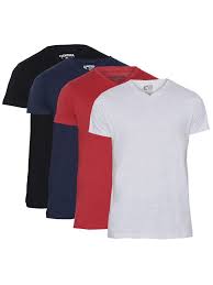 Aventura Outfitters Regular Fit T-Shirt for Men (Pack of 4 pieces, Regular Fit Half Sleeve V-Neck T-Shirts, 100% Cotton, Machine wash cold)