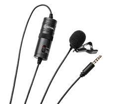 BOYA  BYM1 Lavalier Condenser Microphone (Omnidirectional, 20ft Audio Cable, 3.5 mm Jack, Battery powered )