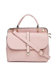 DressBerry Pink Satchel for Women  (Synthetic Leather material, One short handle, And Adjustable and Detachable sling strap, Two main zip compartments )