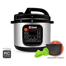 Geek Robocook Automatic Electric Pressure Cooker (5 Litre Capacity, 11 in 1 Function, Feather Touch Preset Menu, Non Stick Pot, Multi layered safety mechanism )