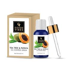 Good Vibes Oil Control Serum for skin (30ml, Tea tree and Papaya based, non-greasy, non-sticky)