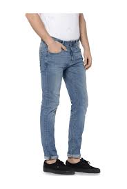 Jack & Jones Blue Skinny Stretchable Jeans for Men (98% Cotton and 2% elastane, Low-Rise, Clean Look Light Blue Denim, Machine wash )