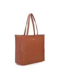 Lavie Nova Tote Bag for Women (Woven texture on Front, Flat detachable shoulder strap, 1 main and 2 slip pockets)