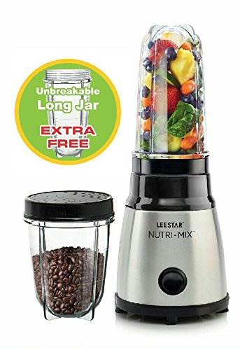 Lee Star Nutri-Mix LE-809 Juicer Grinder (400W, Two Unbreakable long Jar, For Healthy Smoothies,Shakes & Mocktails)