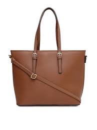 Mast And Harbour Tote Bag for Women Brown (Size 31cm H x 42cm W x 14cm D, Two short handles, One detachable sling strap, One main zip compartment with a zip pocket and two slip pockets)