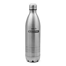 Milton  Thermosteel Vacuum Insulated Flask Duo Deluxe ( 1L capacity, Silver model, screw-top cap, leakage proof bottle)