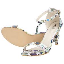 Misto Vagon Pencil Heel Sandals for Women and Girls (Floral Print, Buckle closure, 3 Inch Heel Height, Party Wear And Casual Wear Sandal)