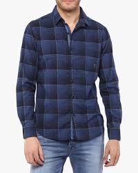 Mufti Checkered Casual Shirt for Men (Slim Fit, Full Sleeve, 75% Cotton, 25% polyester, Long sleeve, Single cuff, Machine wash)