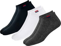 Navy Sport Solid Ankle Socks for Men  (Set of 3 pairs, Material- 80% Cotton, 17% Polyester, 3% Elastane, Free Size, Terry Cushion at the Bottom & Breathable Mesh on Top)