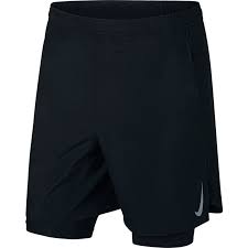 Nike Challenger 2 in 1 Running Shorts for Men (Synthetic Material, Modern Fit, Machine Wash, Inner tight shorts, Outer mesh panels )