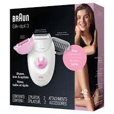 Braun Silk-epil 3 3270 (Epilator, power 12V adapter corded, 2 speed, smart light, massage rollers)