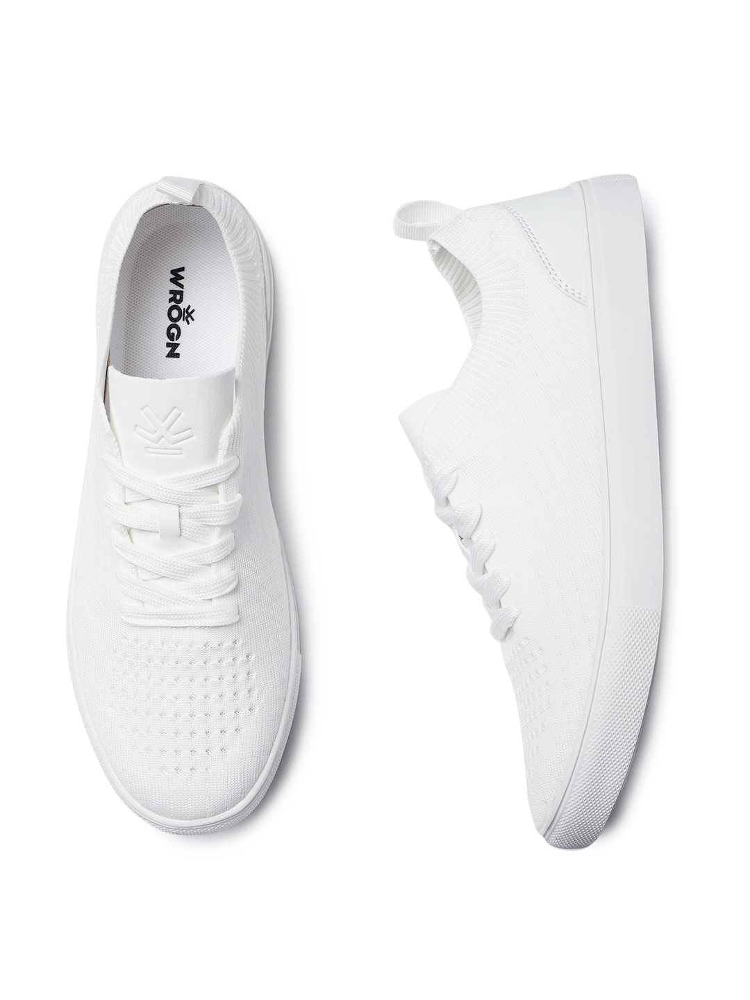 WROGN Men White Shoes (Solid Sneakers)