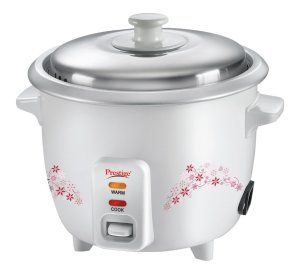 Prestige  Delight Electric Rice Cooker PRWO 1.0 (1 Litre capacity, 400 Watts, Indicators for Cook and Warm, Detachable Power Cord)