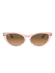 Ray-Ban Cat Eye Sunglasses for Women  (Anti-Reflective, Brown Lens, Transparent Light Brown Frame, Sunglasses comes with a case and Lens cleaning cloth )