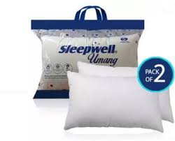 Sleepwell Umang Sleeping Pillow  (Pack of 2, White, Micro Fibre filling material, Size 27cm x 17cm)
