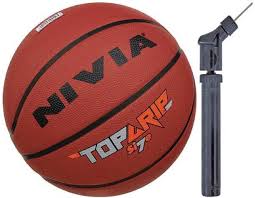 Spalding Rebound 6 Basketball with Nivia Air Pump  (Size 6, Highly Durable Rubber Material, Strong Grip, Double Action Pump, Pumps Air on Both Upstroke and Downstroke )