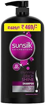 Sunsilk Stunning Black Shine Hair Shampoo (1000 ml, For Men & Women, Enriched with Amla Pearl Complex, Gives deeper, shinier hair from the first wash, No Added Paraben)