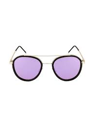 Ted Smith Unisex Purple Aviator Sunglasses TS-17151S (Gold colored frame with Gold temple Metal frame, 100% UV protected, Purple colored Polycarbonate lens)