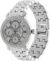 Titan Women's Analogue Dial Watch 9743SM01 (Stainless Steel Body, Quartz movement, Case dia 43mm, )