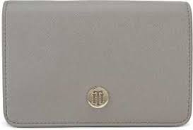 Tommy Hilfiger Isa Clutch for Women Grey  (Two numbers, Leather material, 10.5 x 19.1 x 2.4 (HxLxW))
