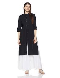 W for Woman Rayon Straight Kurta for Women (Straight fit, Calf length, Rayon with three quarter sleeve, Dry Clean Only)