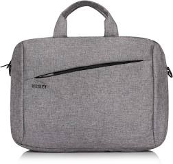 Wesley Business Professional Waterproof Laptop Bag Grey  (Messenger Sling College Bag, 15.6 inch Laptop compartment with dual zippered access and thick foam padding)