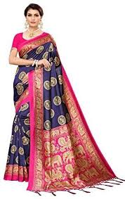 Winza Designer Banarasi Art Silk Saree for Women (With Blouse, Black with Red border, 6 Yard Including unstitch Blouse Material, Hand wash & Machine wash )