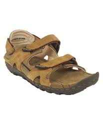 Woodland  Casual Sandal for Men (Leather material, Rubber sole, Buckle closure, Casual wear)