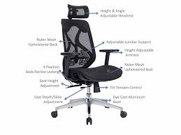 Bharathy Furniture Zen Ergonomic High Back Revolving Chair  (Home/Office Desk Chair, 4 Way adjustable armrest, Unique Sliding Seat, Any-Position Tilt Locking, Waterfall Cushion, Aluminium Legs)