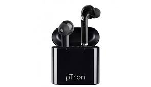 pTron  Bassbuds Lite V2 In-Ear Earphones (With Mic, True Wireless Bluetooth 5.0, Without noise cancellation, 20hrs play time, Ergonomic Sweatproof Earbuds, Voice Assistance   )